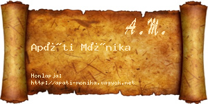 Apáti Mónika névjegykártya