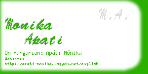 monika apati business card