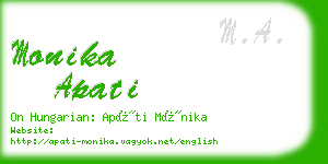 monika apati business card